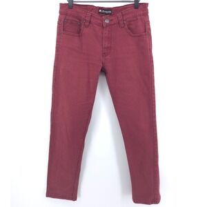 Victorious Mens Slim Fit Pants 32x32 Burgundy Maroon Stretch Cotton Streetwear
